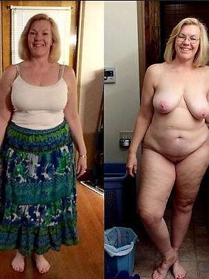beautiful elderly women dressed vs undressed