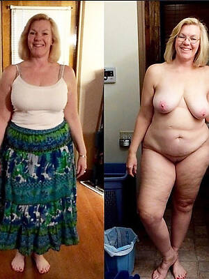 dressed and undressed mature column teasing us