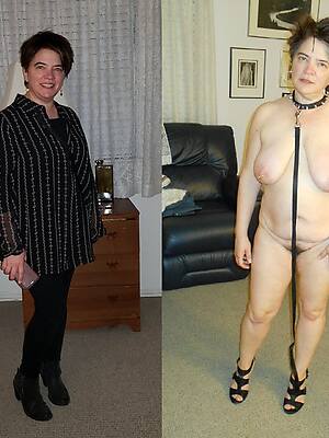 milf dressed undressed displaying will not hear of pussy